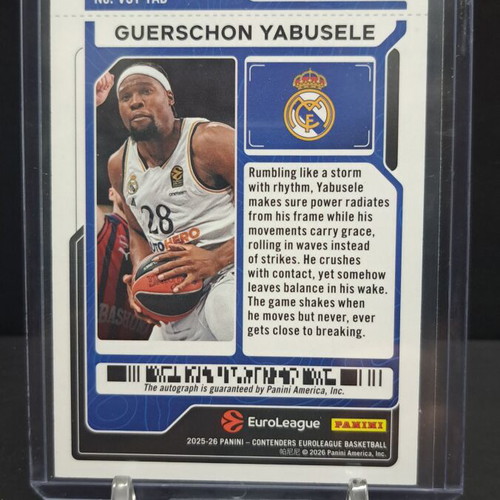 Euroleague Contenders 2025-26 Veteran Ticket Guerschon Yabusele autograph