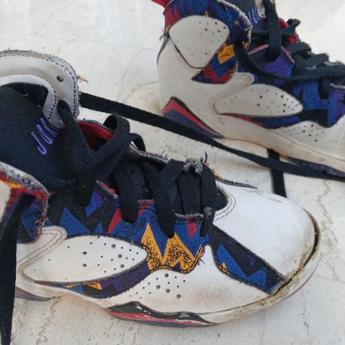 Jordan 7 Retro BP athletic shoes used, kids size 31