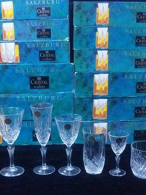 Cristal de Flandre Salzburg France 1984 glasses like new, set of 72 pieces