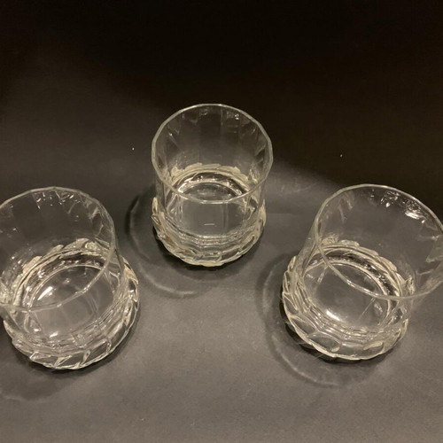 Set of 3 crystal whiskey glasses like new