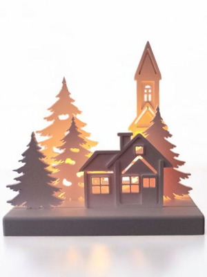 3D Printed Christmas Village made to order with LED tealights
