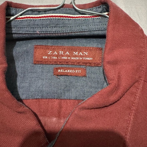 Zara Man Shirt Rust Red Large Like New