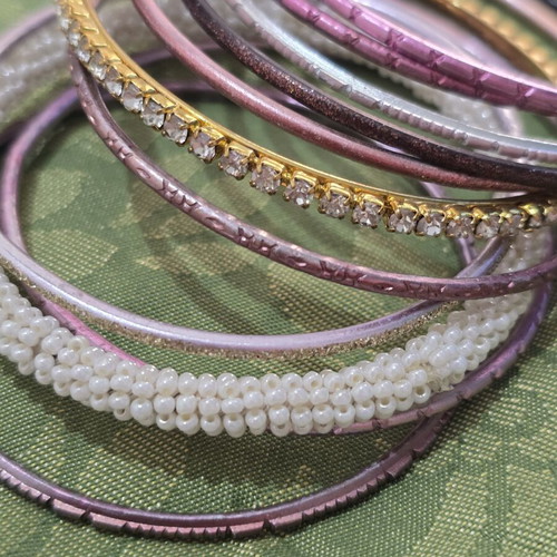 Bracelets new, pink and multicolor, all together