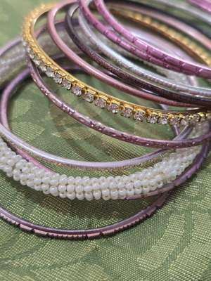 Bracelets new, pink and multicolor, all together