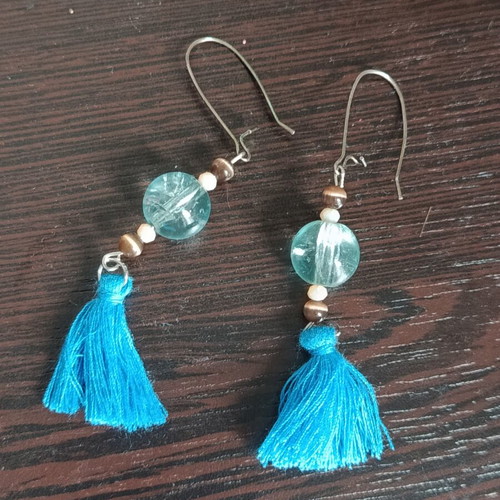 Boho earrings blue new
