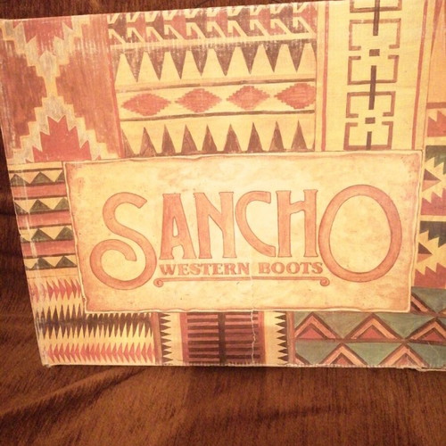 Sancho leather cowboy boots size 40 brown like new with snake pattern