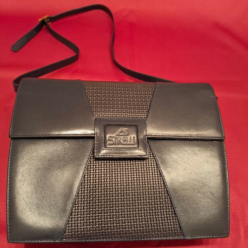 Classic blue leather shoulder bag like new