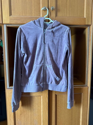 Velvet jacket with hood new, beige brown, size L