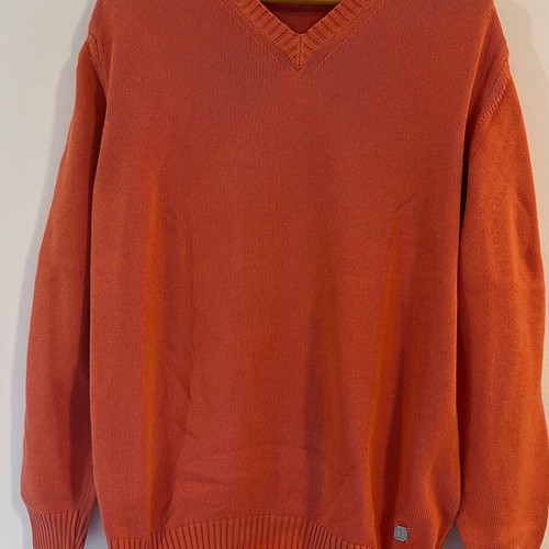 Trussardi cotton sweater, orange, size L