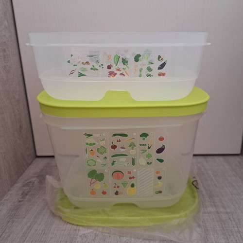 Tupperware smart cooling containers set 0.8L and 1.8L lime color new