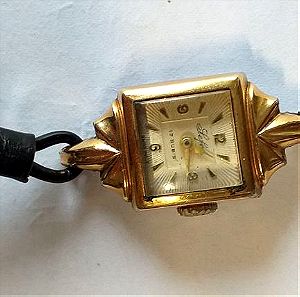 Γυναικείο ρολόι  vintage FONDACIER εν λειτουργία επίχρυσο ελβετικό ρολόι του 1950