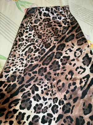 Φούστα μακριά καινούργια animal print με λάστιχο και σατινέ ύφασμα