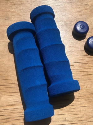 Vintage sponge handle set blue new, diameter 1.6 cm