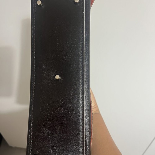 Francesco Biasia leather shoulder bag used, vintage Y2K, brown and orange suede interior