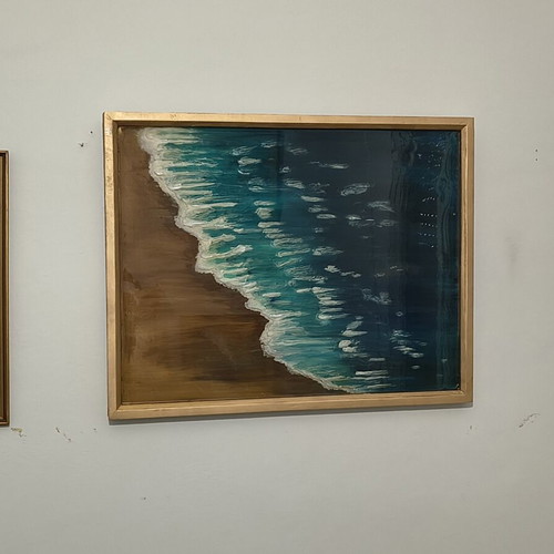 Embossed painting 86x68 with liquid glass used