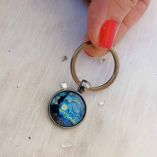 Starry Night keychain new stainless steel