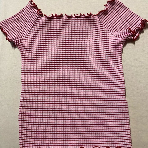 Striped Zara Trafaluc t-shirt like new, white-red, size S