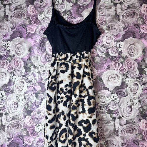 Shein short dress with leopard print and black top, XS / 34