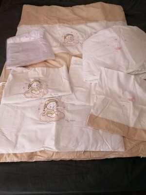 Makis Tselios baby bedding set new 6 pieces beige with teddy design