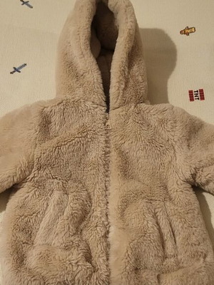 Zara fur jacket for girls, 3-4 years, cappuccino color