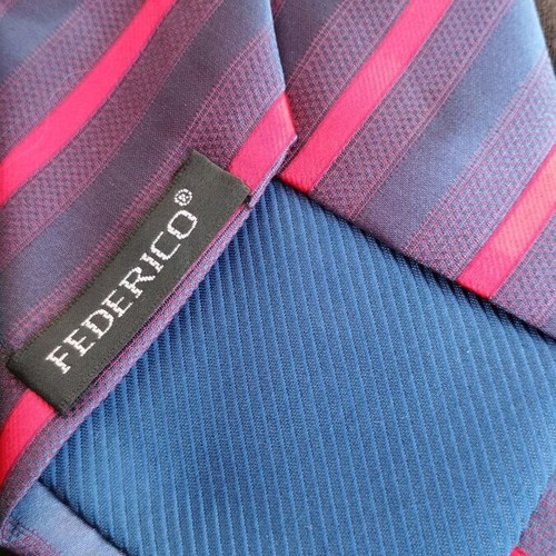 Federico tie 100% handmade embossed weave, like new, blue and purple