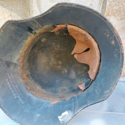 German Luftschutz helmet used, World War II 1942