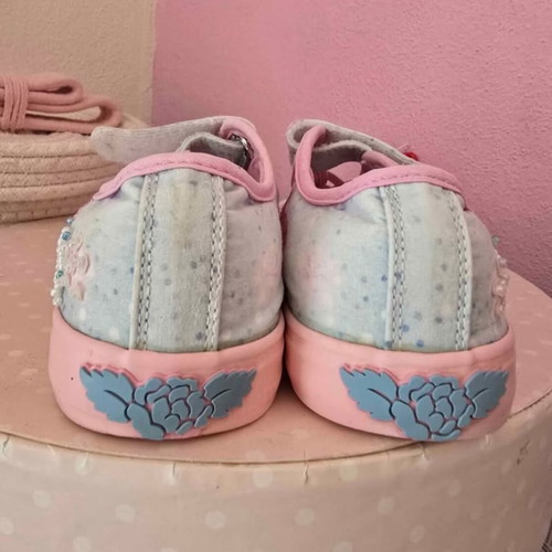 Lelli Kelly children's canvas sneakers size 23 like new, pink multicolor