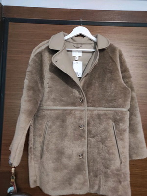H&M faux shearling παλτό σε μπεζ, μέγεθος XS