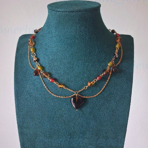 Born to be a princess handmade necklace new, multicolor stainless steel