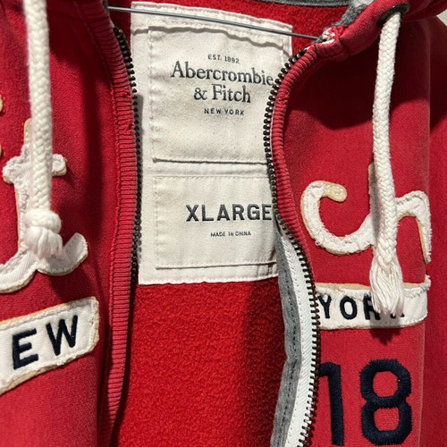 Abercrombie men's cardigan used, red, size XL