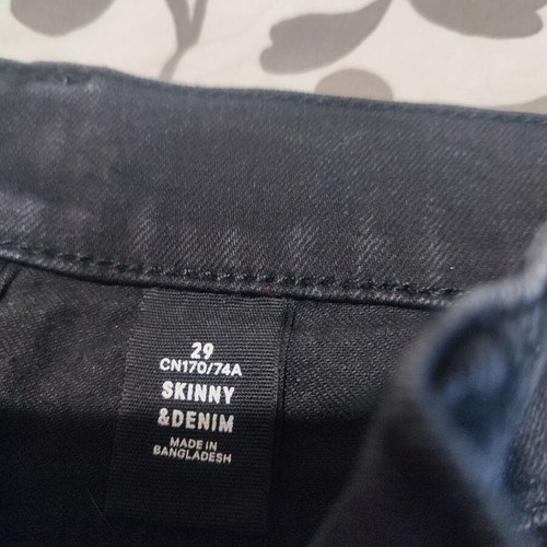 H&M men's black skinny jeans size 29