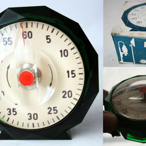 Vintage 70's Mechanical Kitchen Timer Ringer Kecskemet Hungary new
