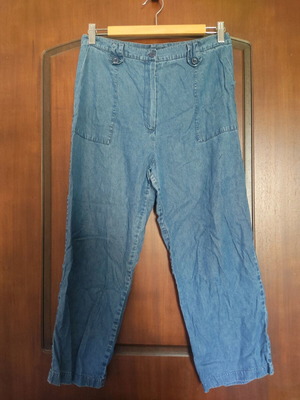 Lewinger λεπτό τζιν καλοκαιρινό, στιλ crop παντελόνας σαν καινούργιο, μπλε