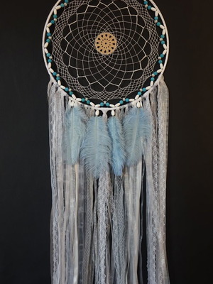 Dreamcatcher 27 new with cotton, wooden and acrylic beads