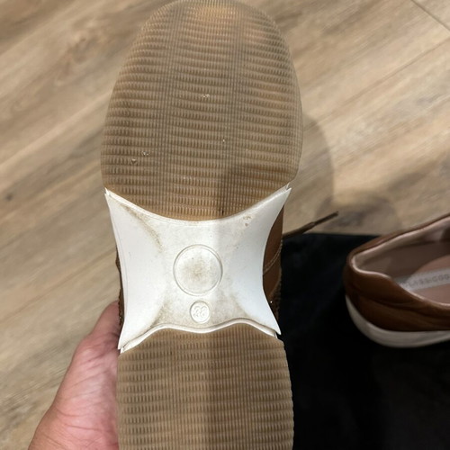 Classico leather shoes with strass, size 39, brown