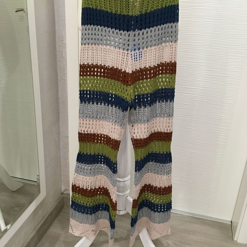CUPSHE Multicolor Flared Crochet Beach Pants New