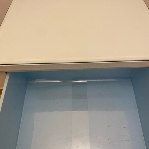 Chest of drawers used with glass top and three deep drawers