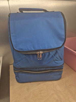 Insulated Cooler Bag 2-Compartment Blue like new, portable 35x25x15 cm