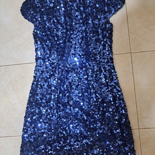 Blue sequin dress like new, short and tight, size S
