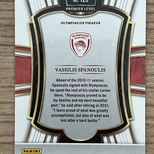 2025-26 Panini Select Euroleague Basketball Vassilis Spanoulis card like new