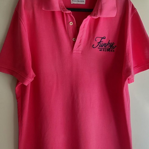 Funky Buddha men's polo shirt L pink fuchsia used