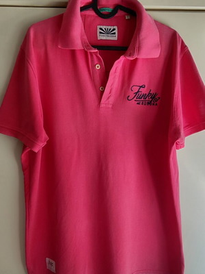 Funky Buddha men's polo shirt L pink fuchsia used