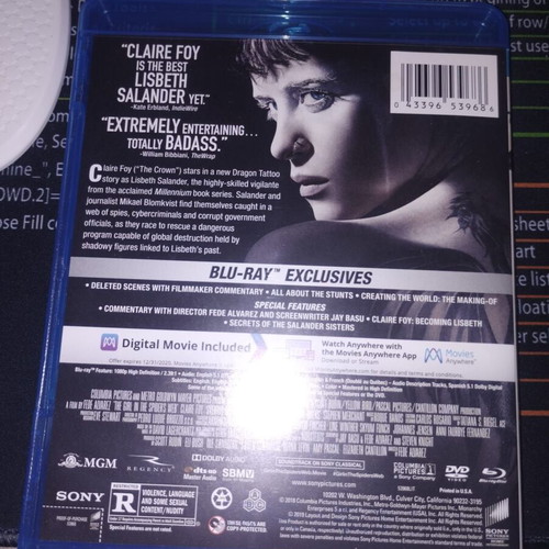 The Girl in the Spider's Web Blu-ray + DVD + Digital like new, with subtitles