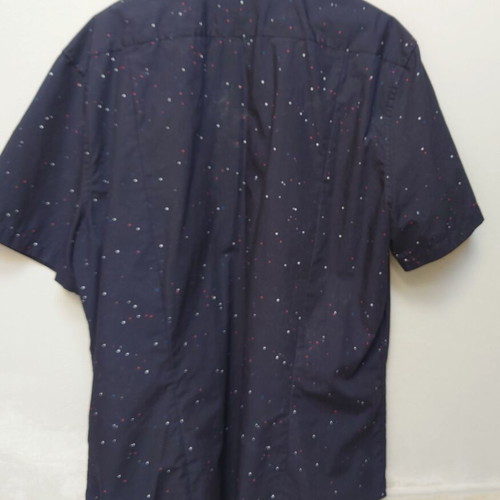 H&M shirt with polka dot pattern size L like new, dark blue
