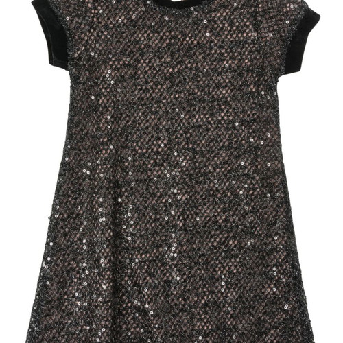 Babylon Fashion Girls' Festive Tweed Dress with Sequins Black Silver Size 16 New