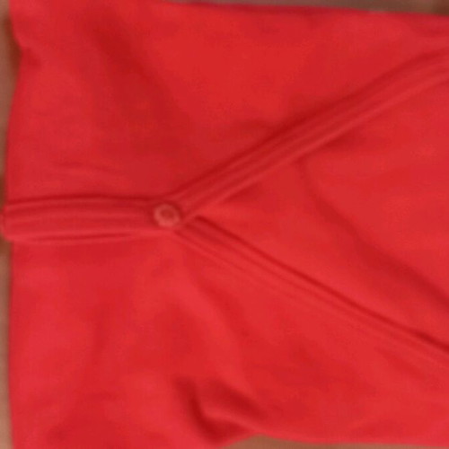 Women's cardigan used, red mako fabric, size S