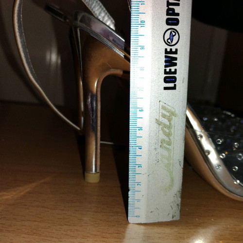 Shoe with transparency and silver rhinestones new