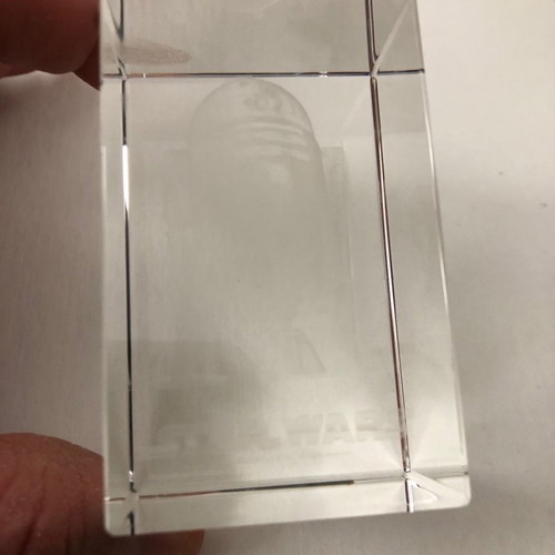 Star Wars 3-D Clear R2-D2 Paperweight new in collectible case Lucasfilm