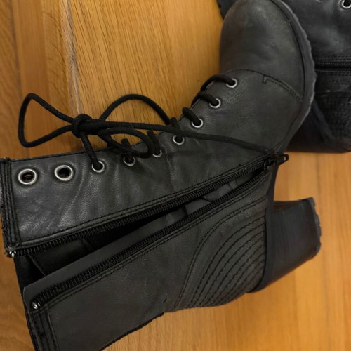 Boots type ankle boots used, leather, size 37, black