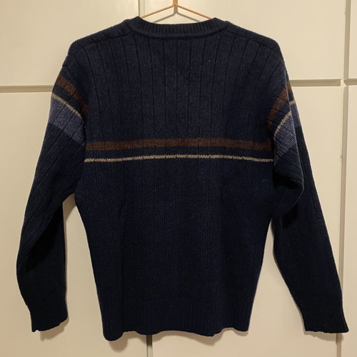 Springfield Vintage 90s V-Neck Sweater, blue and brown
